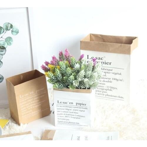 1pc Europe Style Multi Kraft Paper Plant vase Desktop Flower pot Decorative