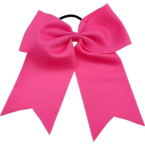 10 ps/lot Hair Accessories 8'' Cheer Bows For Girls Grosgrain Ribbon Hair Bow With Elastics for Kids Handmade Girls Gum for Hair