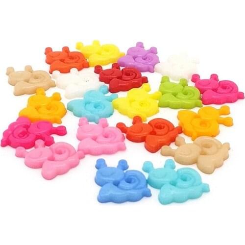 100pcs Mixed Color SNAIL Shape 2 Hole PLASTIC Buttons Fit Sewing Scrapbooking Embellishments