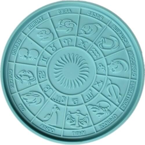 12 Constellation Divination Tray Epoxy Resin Mold Table Decoration Astrology Board Silicone Mould DIY Coaster Mould