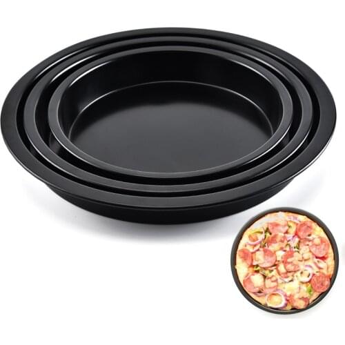 3Pcs Nonstick Round Pizza Tray Kitchen Oven Baking Pan Loose Bottom Cake Mold Bakeware