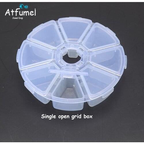 4Pcs/Lot Creative Round 8 Compartments Jewelry Earring Bead Storage Container Craft Organizer Box DIY Trinket Weeding Ring Box