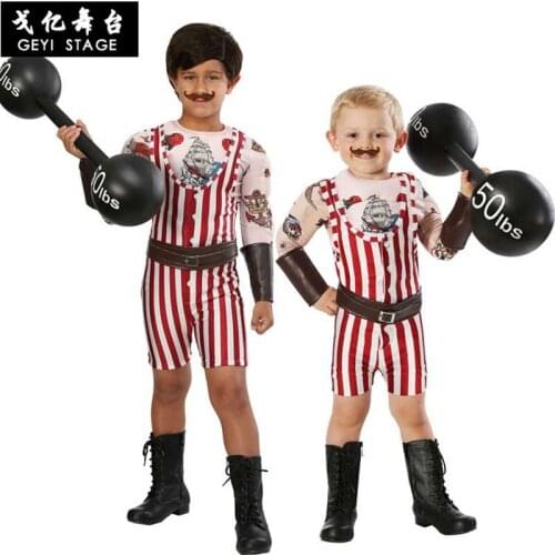 Anime Outfit Disguise Weightlifter Kids Costume Suit Cosplay Halloween Costumes Set Fancy For children Party Clothing