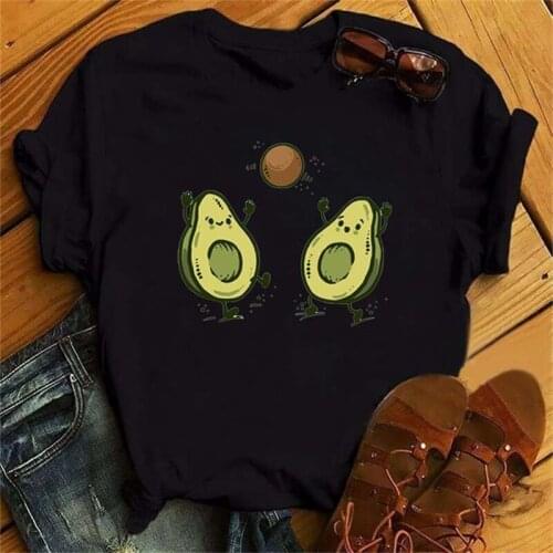 Avocado Harajuku Kawaii Cartoon T Shirt Women Ullzang Small Fresh T-shirt 90s Graphic Fashion Tshirt Korean Style Top Tee Female