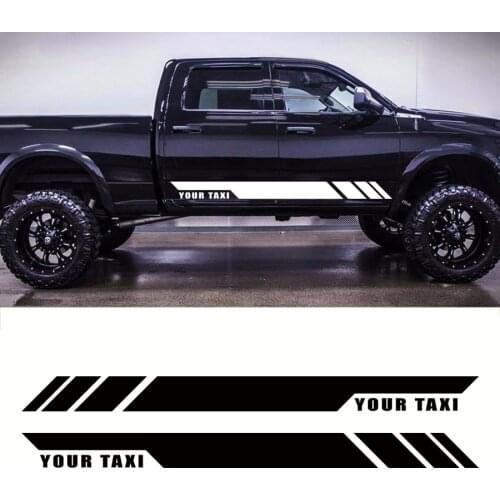 Car accessories 2 Pcs Gradient side door stripe graphic Vinyl car sticker fit for dodge ram crew cab 6'4 box