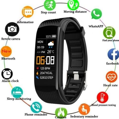 C5S Bluetooth Waterproof Heart Rate Sleep Monitor Fitness Sports Smart Bracelet