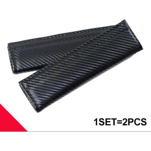 2pcs Carbon Fiber Black Auto Padding Seat Belt Car-Covers In Cars Interior Accessories Universal for BMW VW MAZDA VOLVO NISSAN