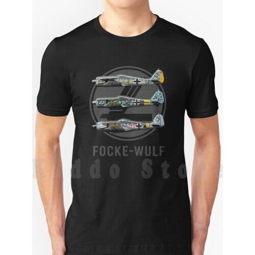 Focke Wulf Fw190 Collection ( Watermark ) T Shirt Diy Big Size 100% Cotton Focke Wulf Aviation Fw190 Butcher Bird Condor Wurger