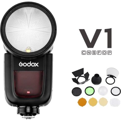 Godox V1 Round Head Flash Speedlight for SONY Canon Nikon Fujifilm Olympus Camera Round Flashlight TTL HSS Li-ion Battery