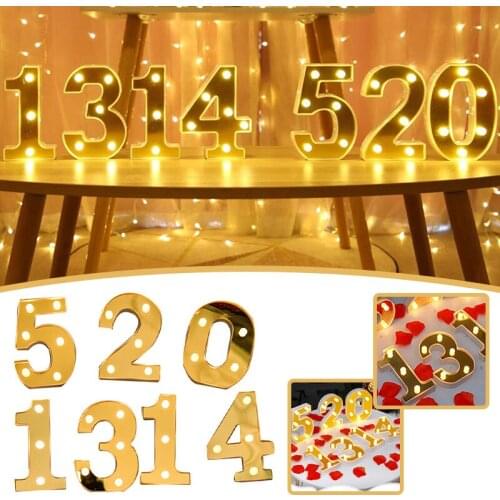 Hot Sale LED Number Lights Beautiful Night Light Battery Powered For Home Party Wedding Decoration Party Holiday DIY Decorations
