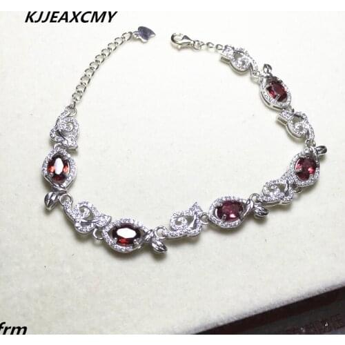 KJJEAXCMY Fine jewelry Luxury Natural Garnet Bracelet, welcome to price ratio, process professional wholesale 925 Silver