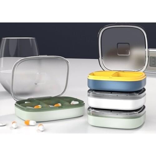 4/6 Grids Pill Box Dispenser Large Capacity Small Pill Dispensing Device Portable One Week Medicine Box Mini Pill Dispensing Box