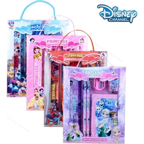 Disney Frozen Spiderman Mickey Mouse Stationery Set Childrens Cute Cartoon School Supplies Children Birthday Party Gifts 2D05