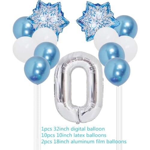 1set Frozen Party Snowflake Confetti Latex Balloon Set Adult Kids Birthday Party Decoration Baby Shower Decor Balloons Globos