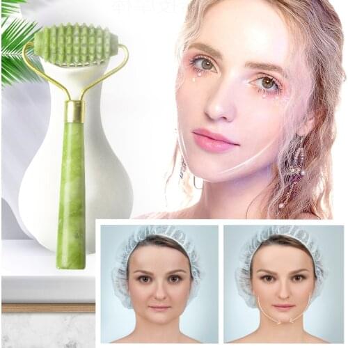Jade Stone Face Massager Roller Single Head Stabbing Face Pusher For Face Neck Thin Lift Slimming Tools Roller Beauty