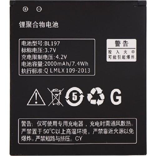 New BL 197 BL197 2000mAh Battery For Lenovo S720 S720I S750 S870E S868T S889 A800 A820 A798T BL-197 Replacement Batteries