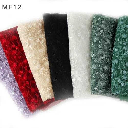 New style multicolor water grass polyester embroidered fabric evening dress african dresses for women materials MF12