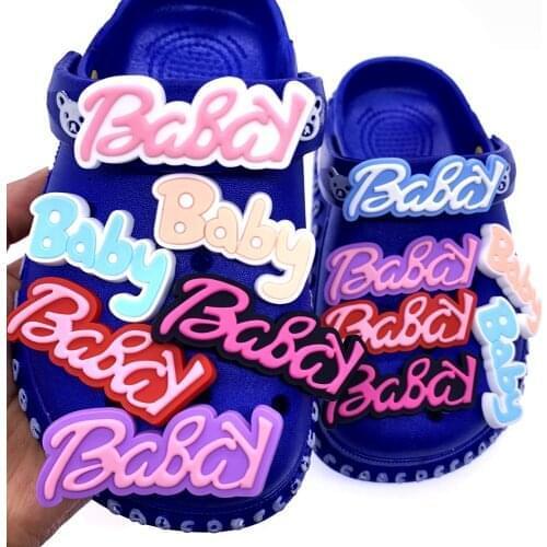 Wholesale 100PCS Colorful Alphabet Shoes Charms Kids Gifts Letter Word Baby Icon Decoration For Slipper Croc Jibz Accessories