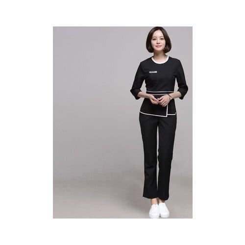 Beauty Salon Work Clothes Spa Health Club Set Women Uniforme Massagista Waitress Clothing