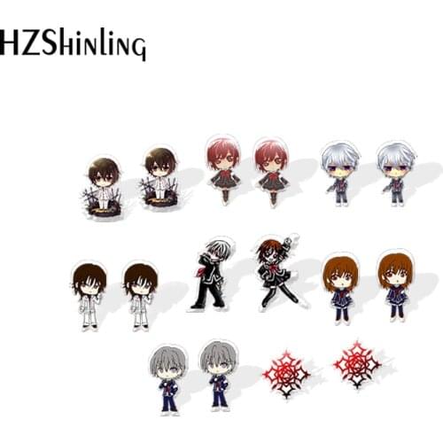 2021 New Vampire Knight Stud Earring Zero Yuki Acrylic Resin Earrings Epoxy Jewelry Handmade Items
