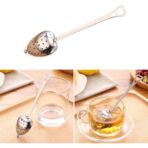 Heart Shaped Tea Infuser Spoon Strainer With Stainless Steel Steeper Handle Shower Tea Making Filter For Teapot Gadget