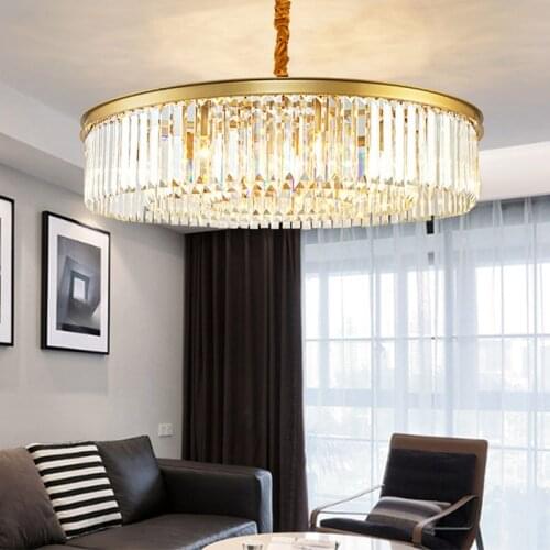 Modern Gold Chandelier Living Room Bedroom Crystal Led Chandeliers Round Dining room Light fixtures Home Decor Indoor Lighting