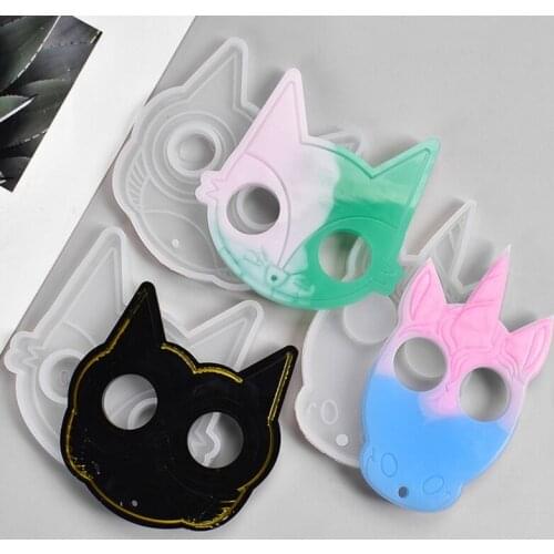 Super Glossy Self-defense Keychain Crystal Epoxy Resin Mold Pendant Silicone Mould DIY Crafts Jewelry Necklace Making Tool