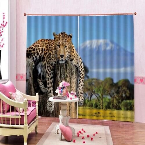 Tiger curtains Customized size Luxury Blackout 3D Window Curtains For Living Room stereoscopic curtains