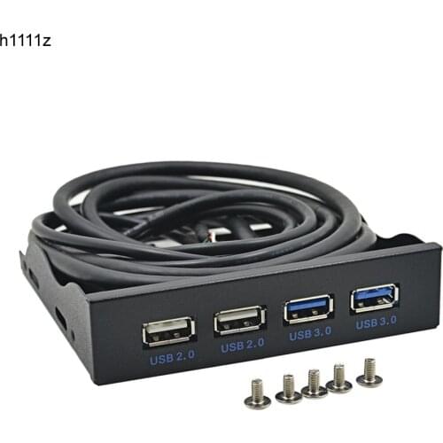 H1111Z HUB USB 2.0 USB 3.0 4 Port Front Panel USB3.0 Hub Splitter Internal Combo Bracket Adapter for Desktop 3.5 Inch Floppy Bay