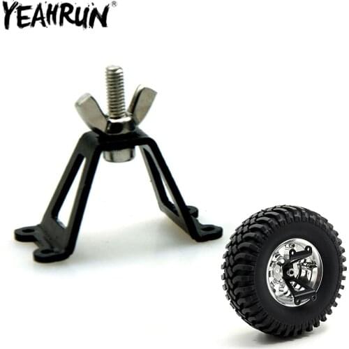 YEAHRUN Spare Tire Rack Metal Spare Tyre Bracket Wheel Holder Carrier for 1/10 Axial SCX10 D90 TAMIYA CC01 RC Crawler Parts