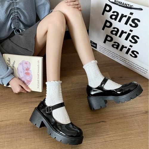 Japanese Style Lolita Mary Jane Shoes for Women 2021 spring Chunky Platform Pumps Woman Thick Bottom Lolita Shoes students
