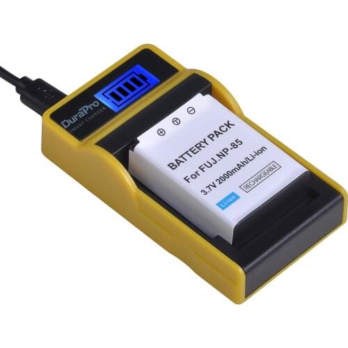 3.7V 2000mAh NP-85 NP 85 Camera Battery + LCD USB Charger for Fujifilm FinePix S1 SL240 SL260 SL280 SL300 SL305 SL1000