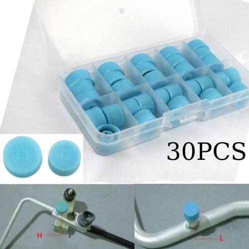30Pcs Auto A/C System Valve Cap High Low Voltage Refrigerant Valve Dust Cap Repair Parts For 99% Of Cars With R134a Or R12