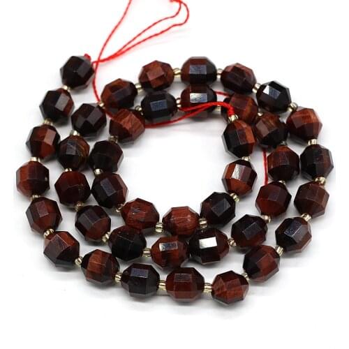 New Beaded Natural Stone 8mm Faceted Red Tiger Eye Spaced Loose Beads For Jewelry Making Charm DIY Bracelet Accessories Ms Gift