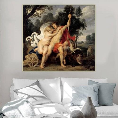 Citon Peter Paul Rubens《Venus and Adonis》Canvas Art Oil Painting Artwork Poster Decorative Picture Wall Decor Home Decoration