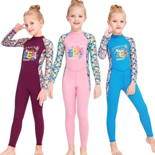 Children Sea Scuba Swimsuit Kids Thin Athletic Swimwear Bodysuits Girls Rash Guard Suits Thin Wetsuit Swimming Diving Set