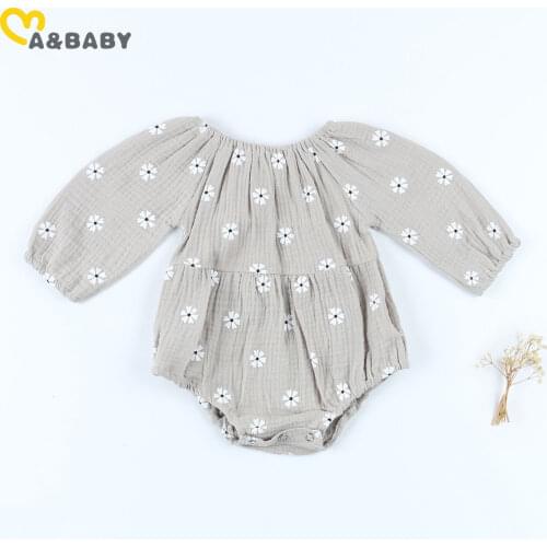 0-24M Flower Infant Newborn Baby Girl Romper Long Sleeve Jumpsuit Playsuit Ruffles Floral Autumn Baby Girl Clothes