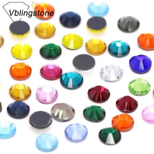 DMC Hotfix Rhinestones Glass SS3-SS30 Rhinestones Crystal For Clothes Iron On Flat Back Gems DIY Dresses Nail Art Accessories