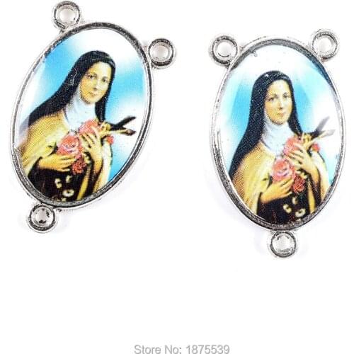 Catholic Rosary Centerpieces Saint Theresa 3 Holes Connector