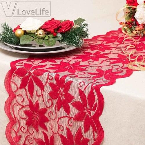 Maple Leaf Lace Table Runner Perfect for Fall Dinner Party Restaurant Decor for Wedding/Halloween/Christmas Party Supplies