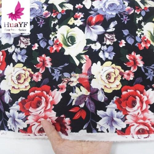 New arrive 100% Cotton fabric Pretty Big Rose Flower Printed Cotton Fabric For DIY Sewing Bedding Clothing Quilting