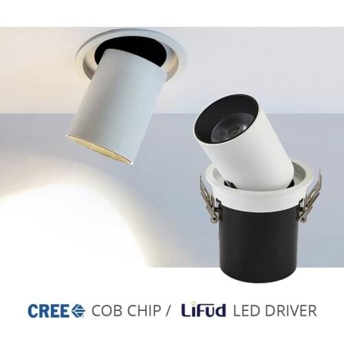 10pcs/lot 12W/15W/20W/24W Ceiling Spot COB LED Lamps Home Hotel Showroom Gallery High Quality 360D Rotatable Recessed Down Light