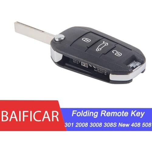 Baificar 3 Buttons Car Keyless Entry Case Flip Folding Remote Key 434MHz with 46 Chip For Peugeot 301 2008 3008 308S New 408 508