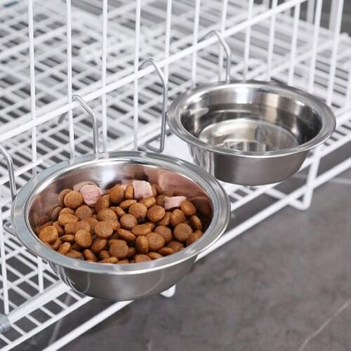 Hanging Feeder Bowl Detachable Stainless Steel Coop Cup Pet Bird Cage Food Water Dispenser for Indoor Outdoor 3 Sizes TS2