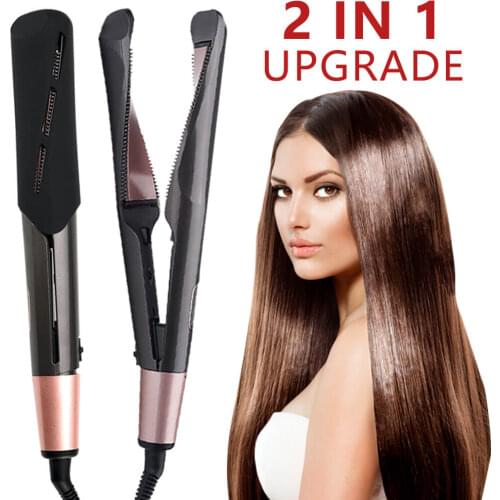 Professional Hair Straightener Curling Iron 2 in 1 Tourmaline Ceramic Twisted Flat Iron With LCD Digital Display & Auto Shut-Off