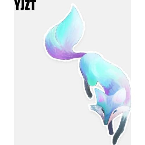 YJZT 9.8CM*16CM Wonderful Novelty Animal Fox Car-styling Car Sticker Decal PVC 5-1011