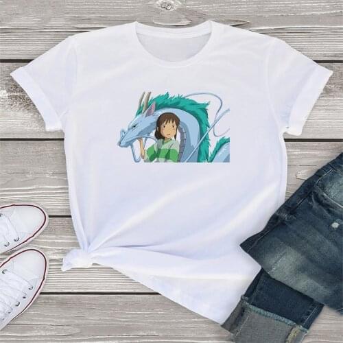2021 Anime T Shirt Women Totoro Shirt Spirited Away T-shirt Studio Ghibli Tshirt Graphic T shirt Harajuku Tshirts for women tops