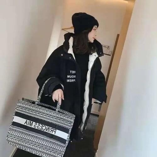 Ladies Coat 2021 Tooling Women Thickened Zipper Short Loose Clothes Hooded Stitching Cotton-Padded Coats Student Padded Jacket