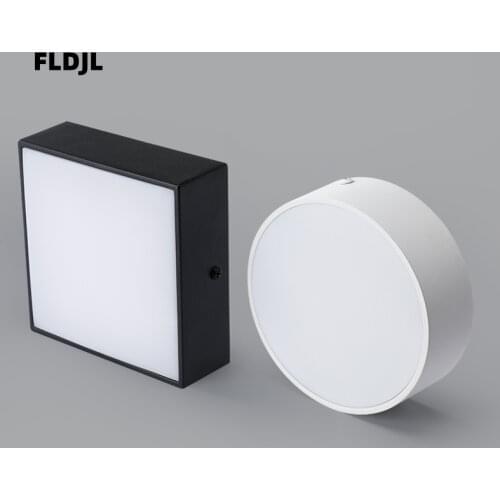 1pc black Surface Mounted LED Panel Light bulb Round Square 9w 12w 18w24w LED Ceiling lamp Lights LED Downlight AC110v-220V