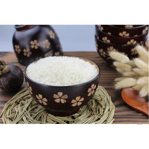 1PC Healthy Serving Bowl Jujube Wood Decorative Nature Cherry Blossoms Printed Rice Bowls ELC 014